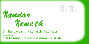 nandor nemeth business card